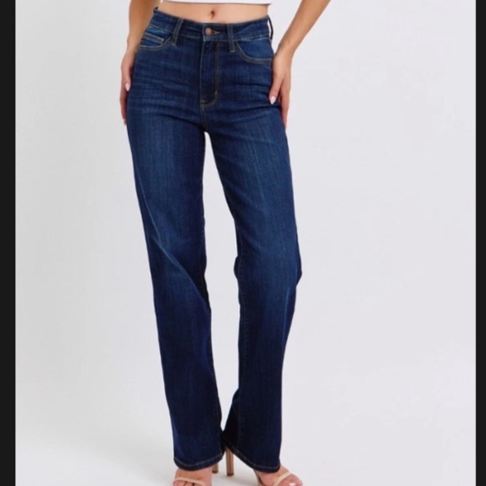 Judy Blue high rise straight fit dark wash jeans Size 11/30